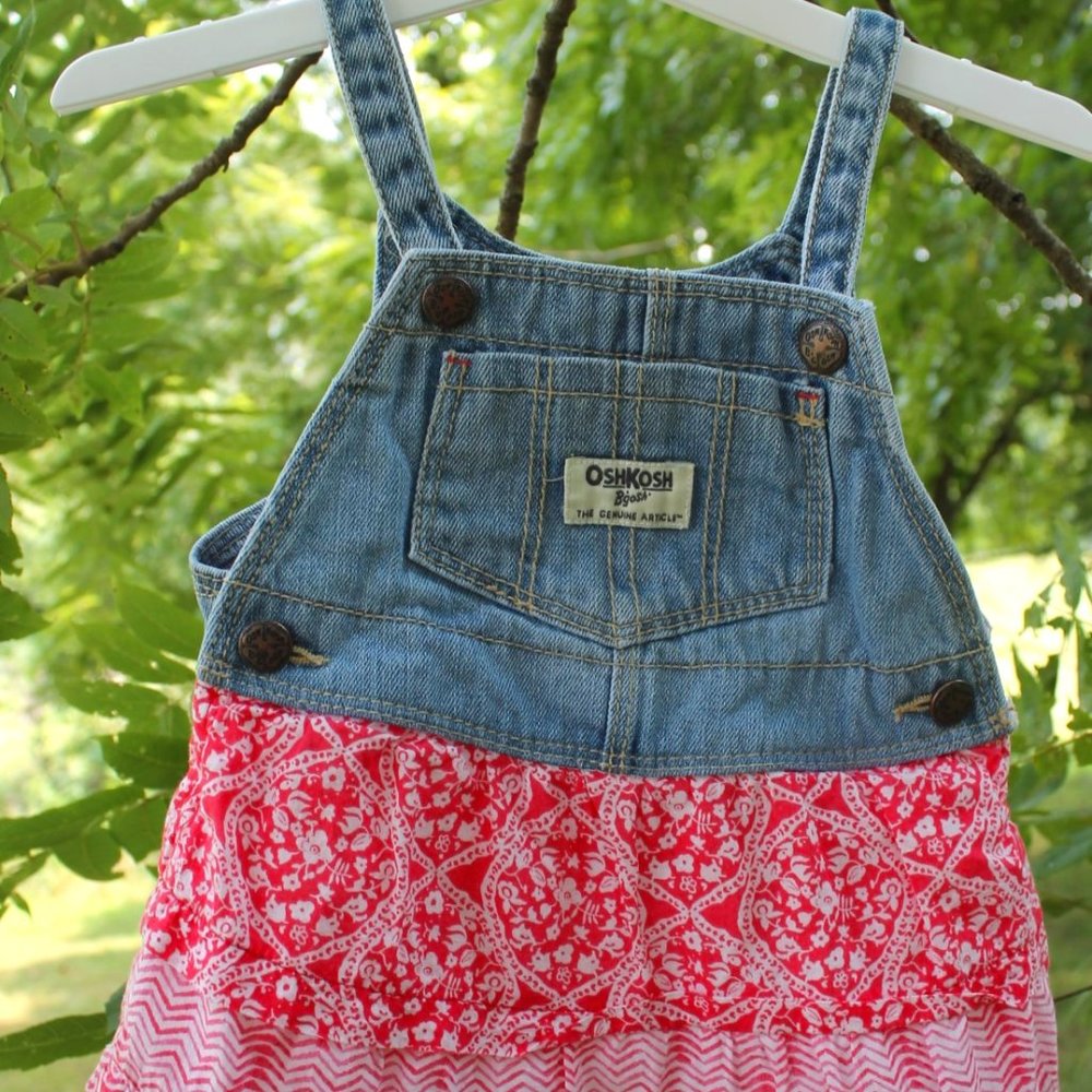 Osh Kosh B'Gosh 100% Cotton Tiered Jumper Dress - size 24 mos